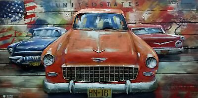 #ad Metal on Canvas Art Craft Hand Made Modern Acrylic Painting Artwork pictures Art $199.00