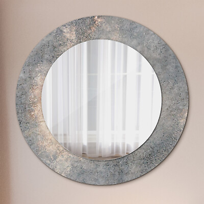#ad Printed Glass Frame Wall Mirror Bathroom Room Ready to Hang Vintage Concrete $108.95
