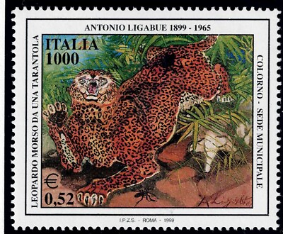 #ad Italy 1999 MNH Sc 2319. Modern Art n: Restless Leopard by Antonio Ligabue $1.20