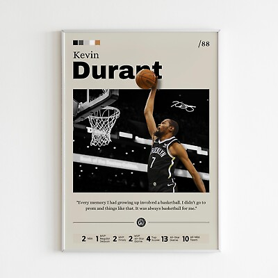 #ad Kevin Durant poster Brooklyn Nets wall art basketball print Durant Print $76.41