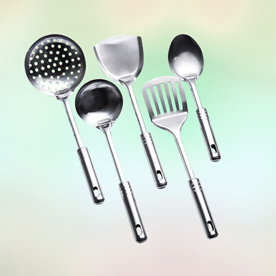 #ad 5 Pcs Stainless Steel Cooking Utensils Kitchen Sets Dinnerware Anti scald $19.85