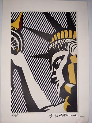 #ad Roy Lichtenstein COA Vintage Signed Art Print on Paper Limited Edition Signed $79.95