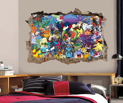 #ad Pokemon Wall Decal Removable Sticker Wall Art Decor Mural H709 $36.00