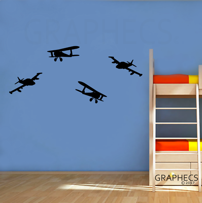 #ad Airplane Wall Decal Stickers Plane Vinyl Decals Kids Room Nursery Home Decor $54.99