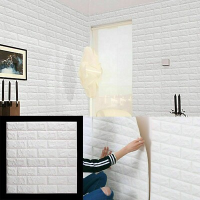 #ad 20Pcs Self Adhesive 3D Brick Wall Stickers Panel Decal PE Wallpaper Background $98.59