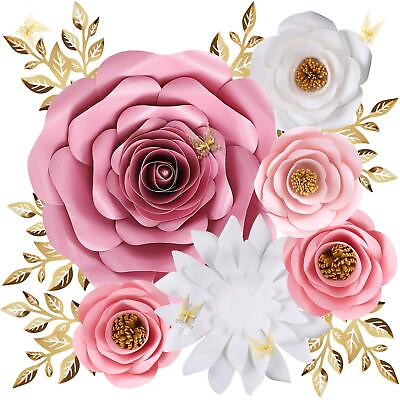 #ad Large Paper Flowers Decorations for Wall Artificial 3D Flower Wall Decor wit... $45.57