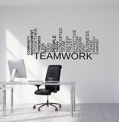 #ad Vinyl Wall Decal Teamwork Words Business Office Decor Stickers 1609ig $69.99