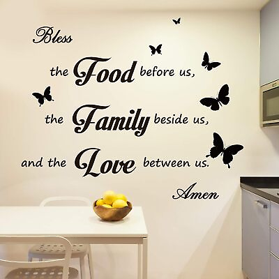 #ad Kitchen Wall Decor Kitchen Wall Stickers Dining Room Wall Decor Dinner Prayer Wa $17.84