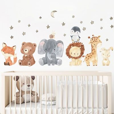 #ad Animals Wall Stickers PVC Waterproof Removable Art Decals Kids Room Decoration $19.99