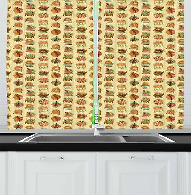 #ad Jazz Music Kitchen Curtains 2 Panel Set Window Drapes 55quot; X 39quot; Ambesonne $28.99
