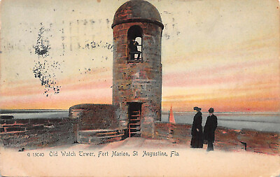 #ad Old Watch Tower Fort Marion St. Augustine FL Early Postcard Used in 1906 $12.00