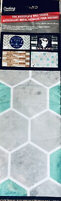 #ad Octagon Tile Foil Backsplash Kitchen Wall Art Decal 17.7quot; x 29.5quot; Peel Stick $9.99