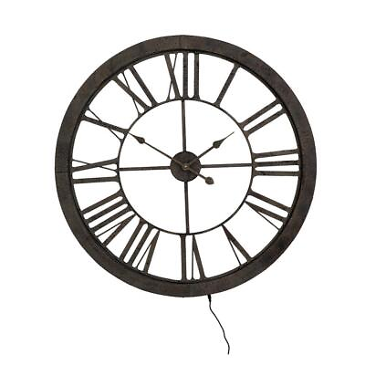 #ad Yosemite Wall Clock 31.5quot;Hx31.5quot;Wx2.8quot;D Tower Clock II Analog Rustic Brown Black $172.25