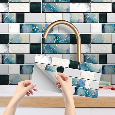 #ad 3D Texture amp; Stainproof Home Décor Tile Stickers For Bathroom amp; Kitchen Glossy $15.88