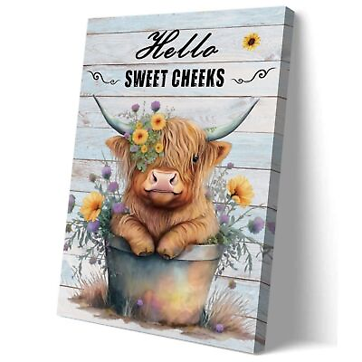 #ad Highland Cow Wall Art Cow Pictures Wall Decor 12X16 Inch Framed Ready to Hang $20.82