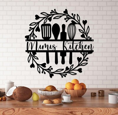 #ad Custom Metal Sign for Kitchen Personalized Kitchen Signs Kitchen Decoration $89.99