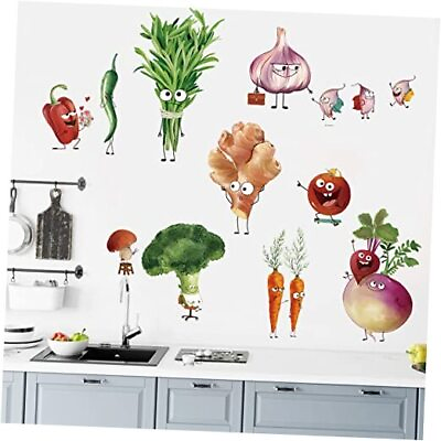#ad #ad Kitchen Food Wall Stickers Cartoon Vegetables Peel and Stick Wall Art Decals $24.78