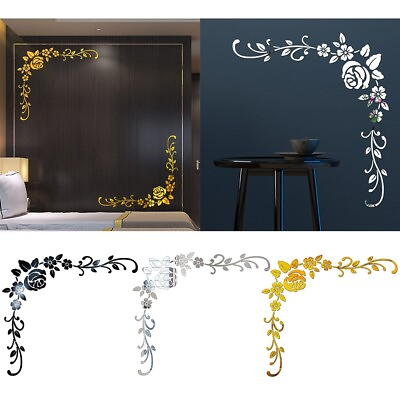 #ad #ad Flower 3D Mirror Wall Stickers Bathroom Removable Art Decal Home Decor DIY $14.22