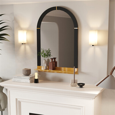 #ad Arch Wall Mirror Bathroom Mirror w Shelf Living Room Entryway Decorative Mirror $85.95