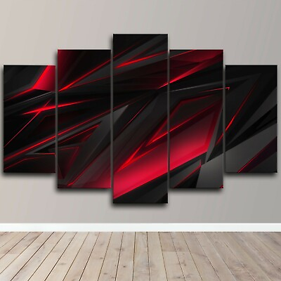 #ad Abstract Red Flame Design Mosaic Beauty 5 Piece Canvas Wall Art Print Home Decor $184.99