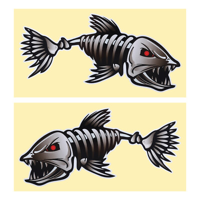 #ad Sticker Fashion Interesting Funny Skeleton Fish Bones Sticker Wall Bedroom Car $9.36