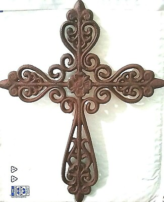 #ad Iron Cross Rustic Decoration quot;Grace with Stylequot; Metal Cross $21.72