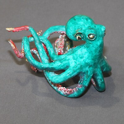 #ad Bronze Octopus Figurine Statue Art Sculpture Wildlife Nature Signed $1290.00