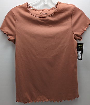 #ad NEW Target Art Class Girls Size XL 14 Blush Pink T Shirt Ruffle Edge Hem NWT $5.99