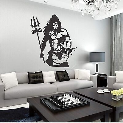 #ad Indian traditional Shiva Wall Stickers for Living Room black color C $21.96