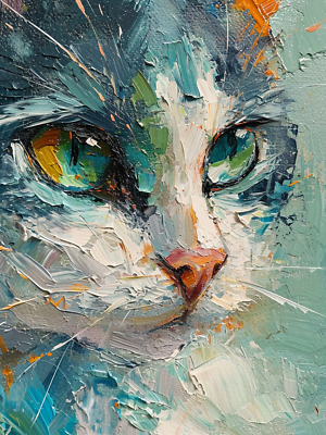 #ad Cat Oil Painting Digital Image Picture Photo Wallpaper Background Desktop Art $0.99