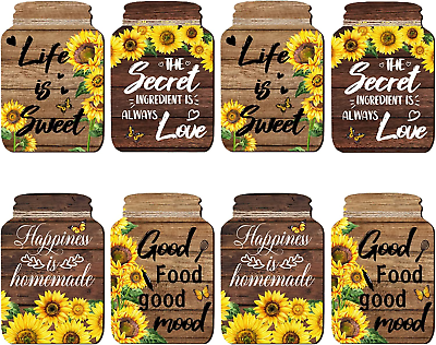#ad 8 Pcs Sunflower Vases Wall StickerWood Color Wall Decals Peel and StickWall St $16.92