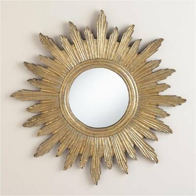 #ad Wall CARVED MIRROR Home Living Room NATURAL GOLDEN FOIL MDF amp; Glass $151.00