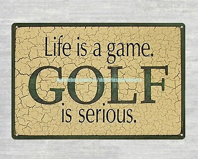 kitchen decor signs life is a game golf is serious metal tin sign $18.88