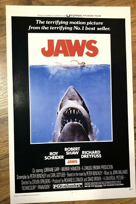 #ad Jaws 1975 Movie Poster Reprint Home Decor Wall Decor Wall Art 11 x 17 $25.89