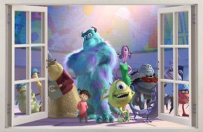 #ad WALL STICKERS 3D Effect Window MONSTERS INC. decorative sticker to the room #22 GBP 20.82