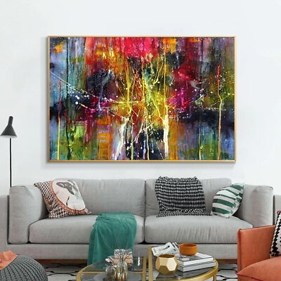 #ad Modern Wall Canvas Art Posters and Prints Colorful Abstract Art Canvas Painting $3.79
