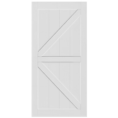 #ad CRAZY ELF 24x84 K Style Primed Door Slab DIY Modern Interior Barn Door $264.92