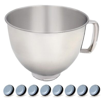 #ad 5 QT Stainless Steel Mixer Bowl Kit Compatible with KitchenAid Artisanamp;Classi... $45.57