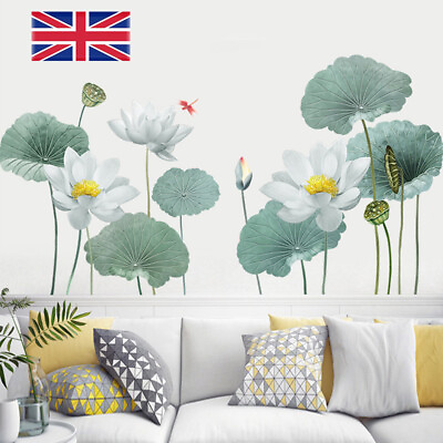 #ad Lotus Flower Wall Stickers Vinyl Wall Decal Art Mural Living Room Home Decor DIY $9.09