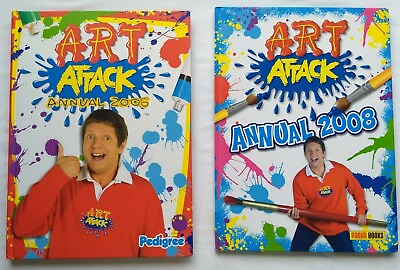 #ad #ad 2 Art Attack Annuals U.K. Hardcovers 2006 2008 Children#x27;s Crafts Games Book Lot $11.99