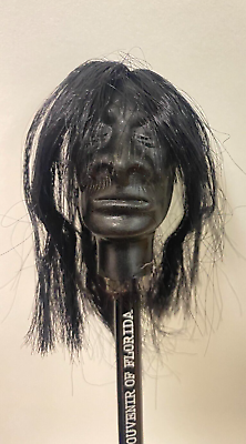 #ad Vintage 1960#x27;s Shrunken Head with Hair on a Long Pencil Halloween Made in Japan $17.98