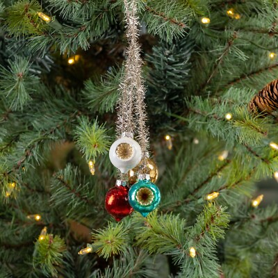 #ad 8quot; Ragon Tinsel Indent Reflector Ball Cluster Ornament Retro Vtg Christmas Decor $15.16
