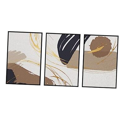 #ad Framed Wall Art Canvas Print Set Abstract Wall Art 12x16 inches x3 Pieces Brown $63.98