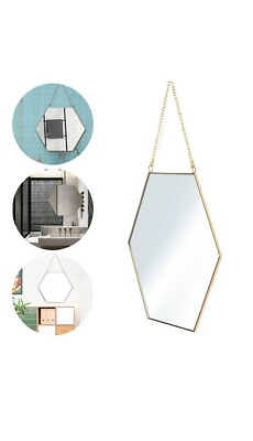 #ad #ad Hexagon Wall Mirror Elegant Hanging Mirror Makeup Mirror Living Room Decoration $19.99