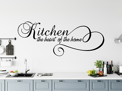 #ad Kitchen Heart Of The Home Vinyl Wall Art Decor Quote Phrase Decal Sticker 013 $17.60