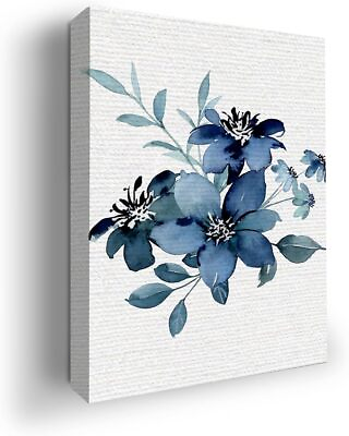 #ad #ad Blue flower Wall Art Canvas Decor Themed HD Printed amp; Wooden Framed Wall Art $40.99