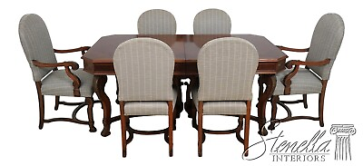 #ad LF61755EC: Vintage 1930s Walnut Upholstered Dining Room Table amp; Chairs Set $1036.00