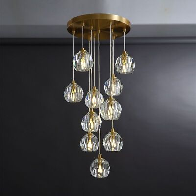 #ad #ad Nordic Pendant Light Modern Style Round Crystal Ball Hanging Decoration Design $251.15