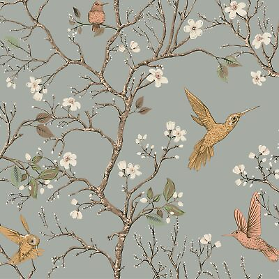 #ad Vintage Floral Wallpaper Blossom Branches Bird Floral Peel and Stick Wallpape... $26.48