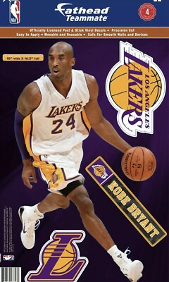 #ad #ad KOBE BRYANT LAKERS RARE 11quot;X17quot; 4 PIECE FATHEAD WALL GRAPHIC DECALS AUTHENTIC $250.00